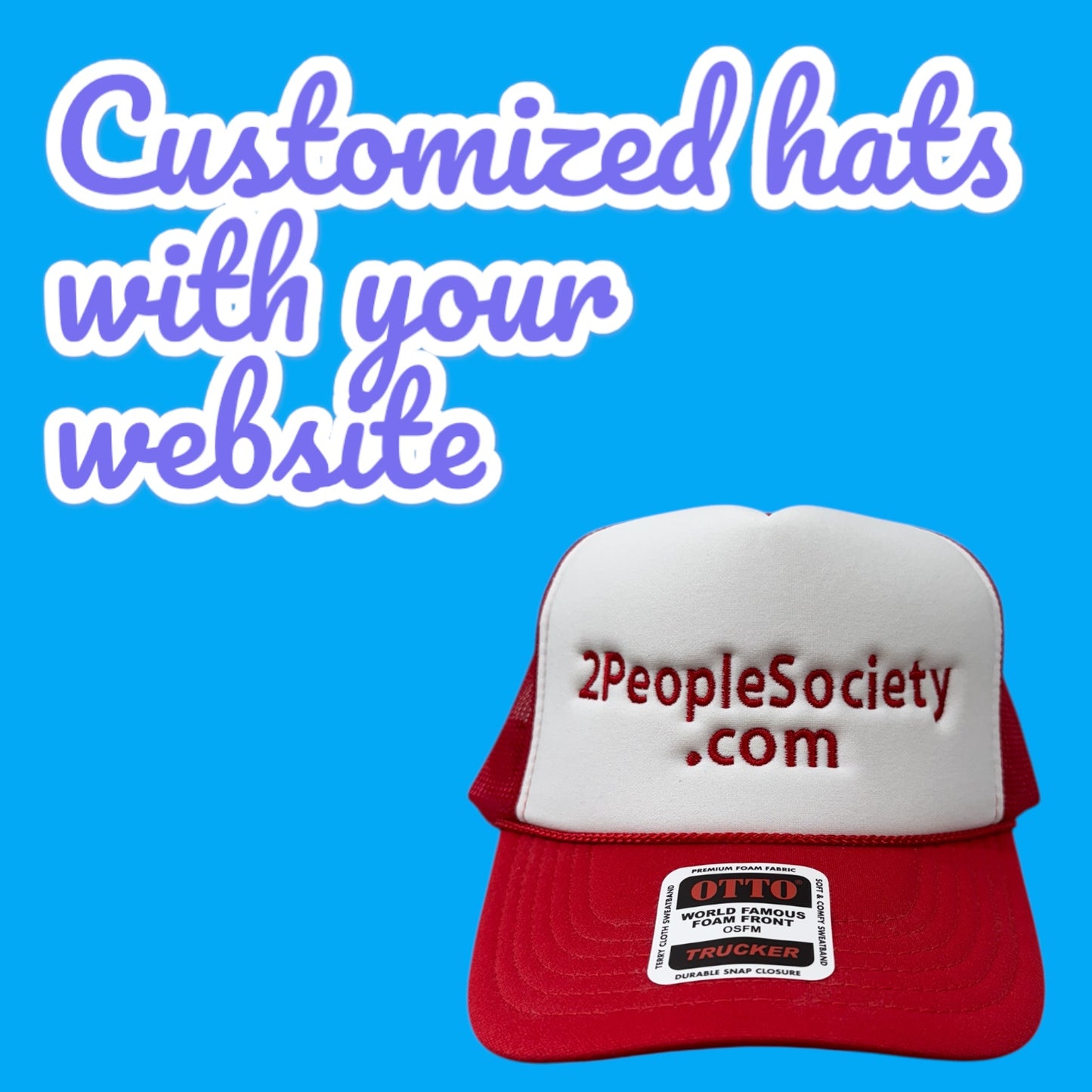 Custom trucker hat with your website