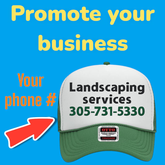 Custom trucker hat with your business info