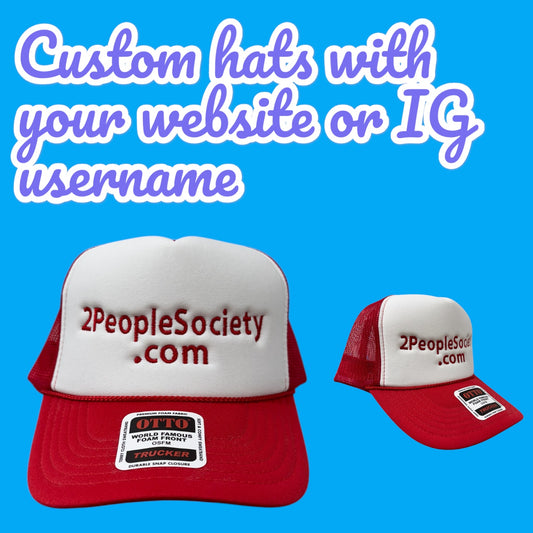 Custom trucker hat with your website