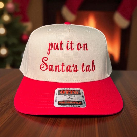 Santa's favorite hat, Christmas hat, embroidered Santa cap, Christmas funny hat, put it on Santa's tab hat, Christmas couples hat